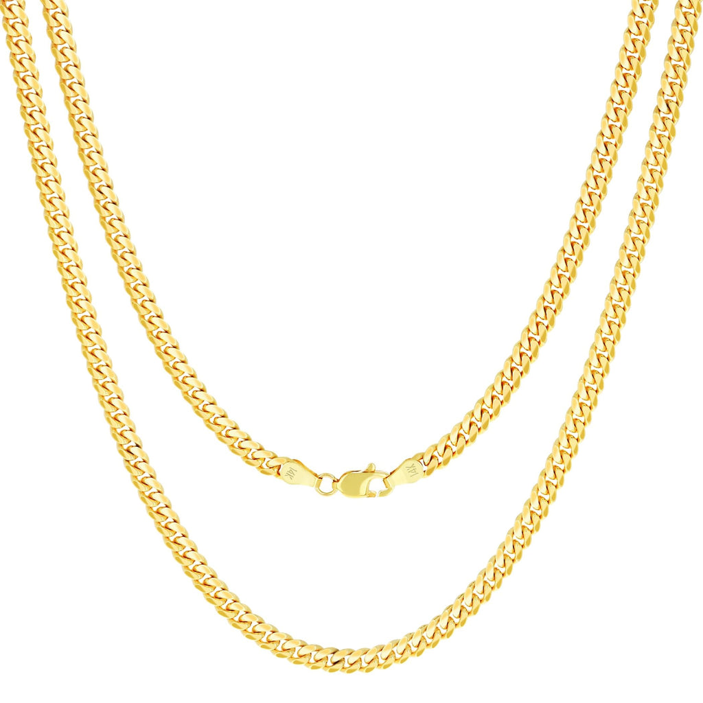 14k Yellow Gold Cuban Link Chain Necklace U889