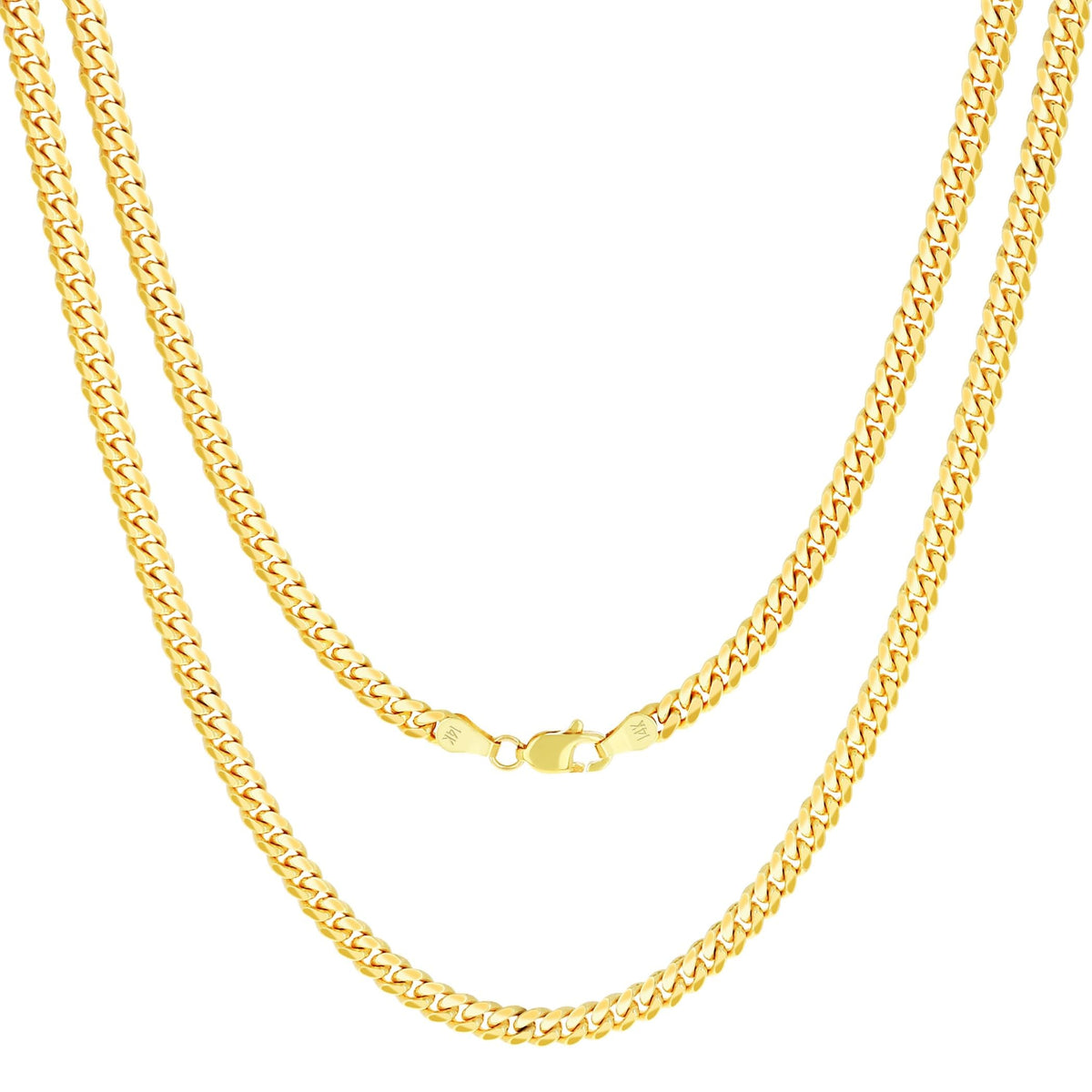 14k Yellow Gold Cuban Link Chain Necklace U889