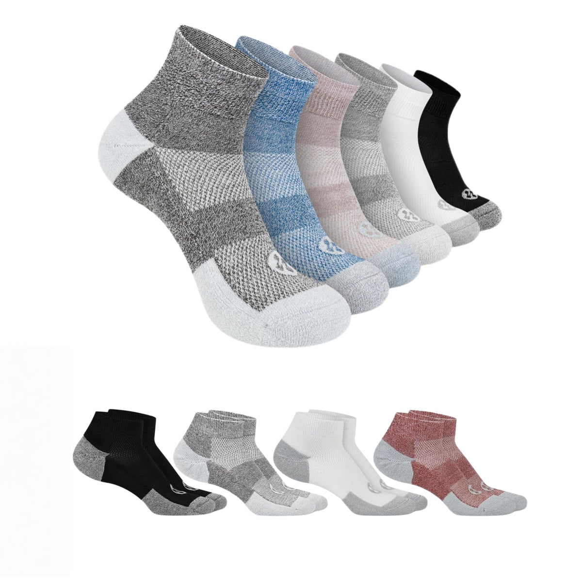 Diabetic Socks for Men, 10 Pairs Ankle & Low Cut Size 9-15 E844088