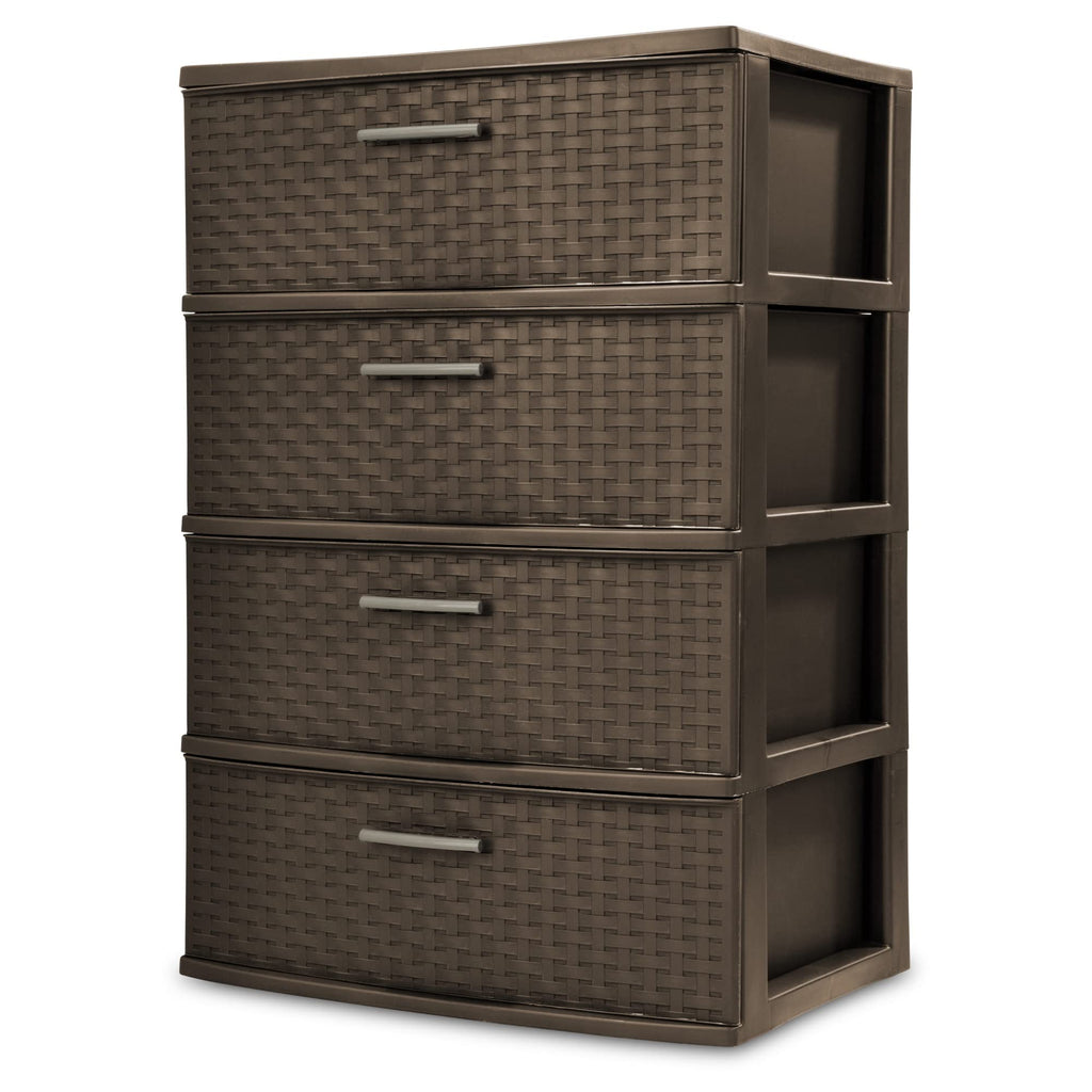 4 Drawer Espresso Wide Weave Tower W720184
