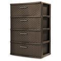 4 Drawer Espresso Wide Weave Tower W720184