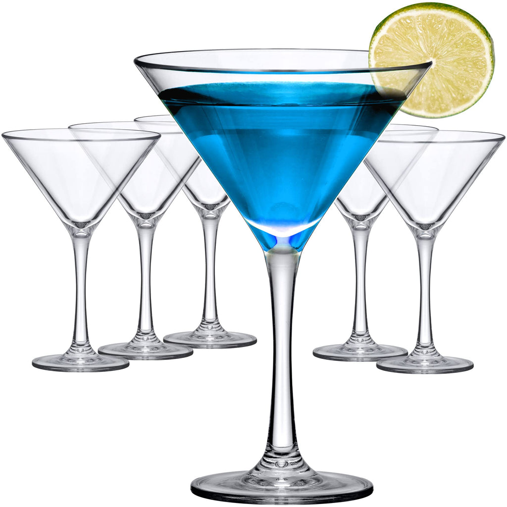 10-Ounce Plastic Martini Glasses Set of 6, Reusable, BPA-Free, Shatter-Proof, Dishwasher-Safe R21550