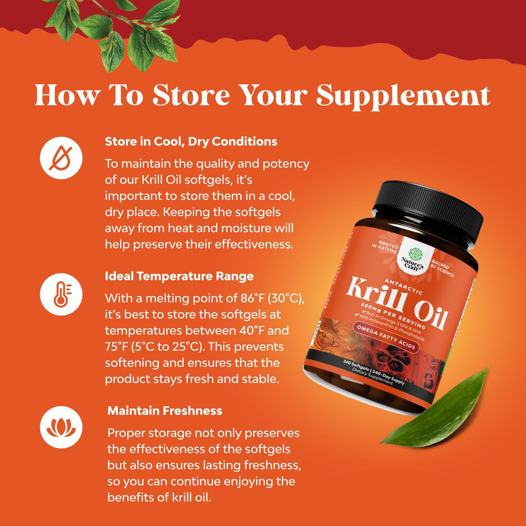 Krill Oil Softgels Omega 3 Supplement 240 Count Z480879