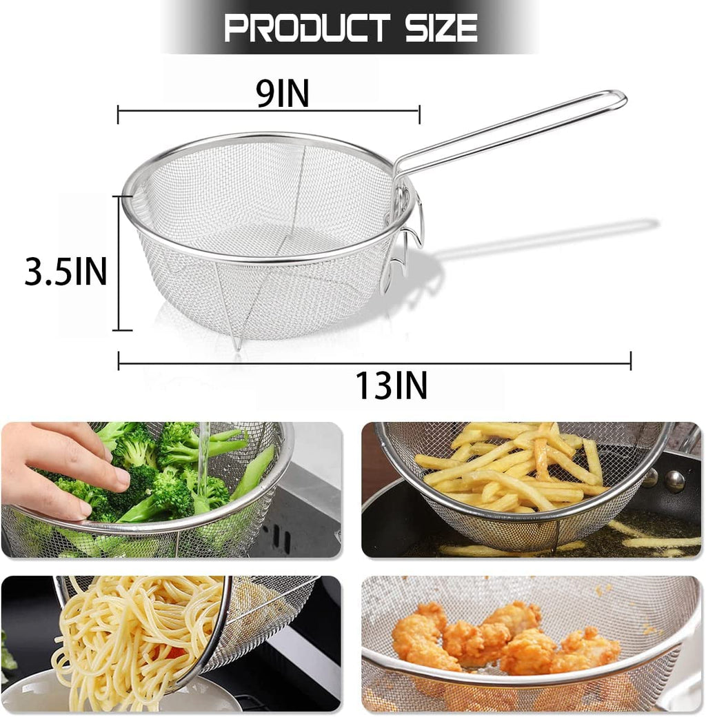 Stainless Steel Deep Fry Basket with Detachable Handle W63235