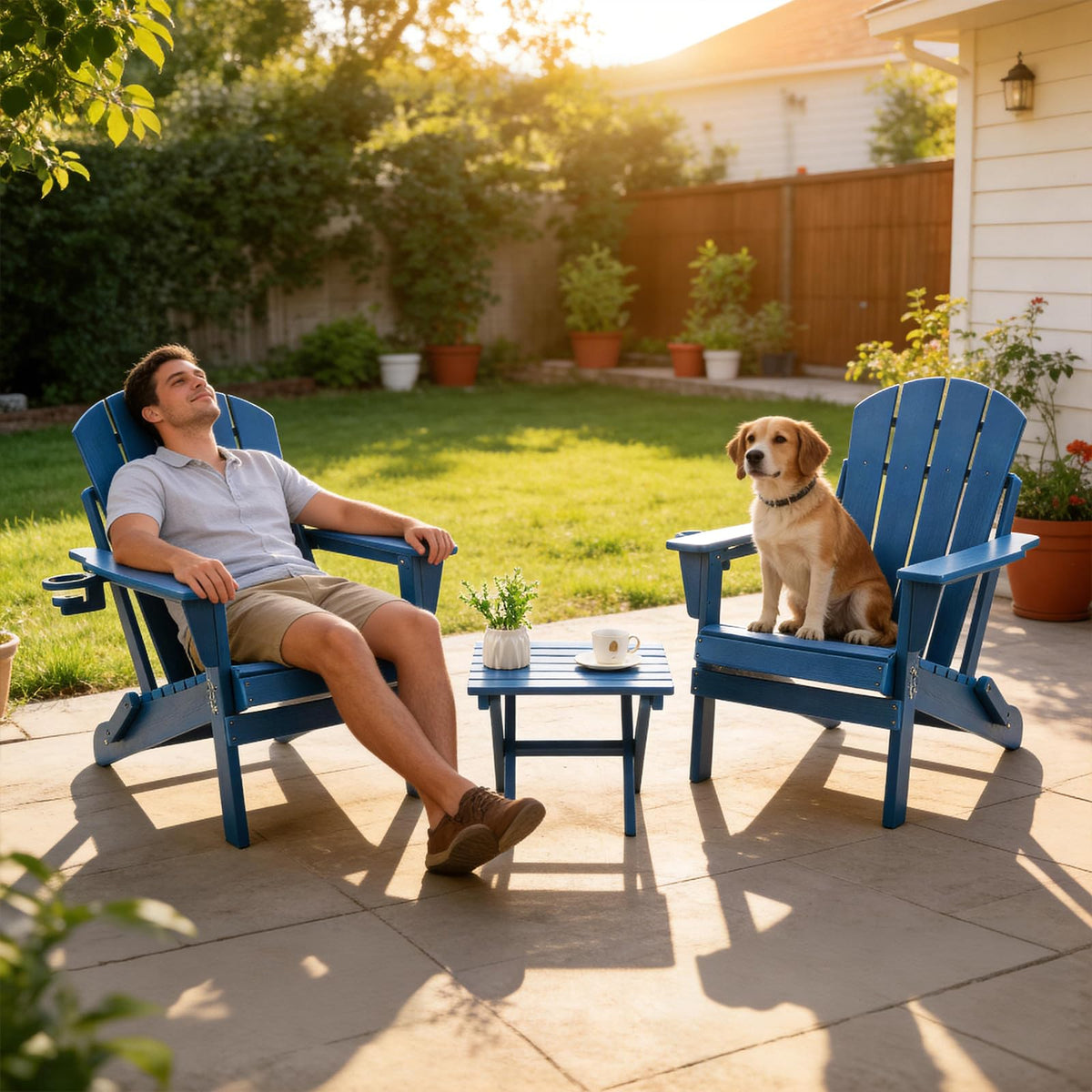 Folding Adirondack Chair with Cup Holders C550