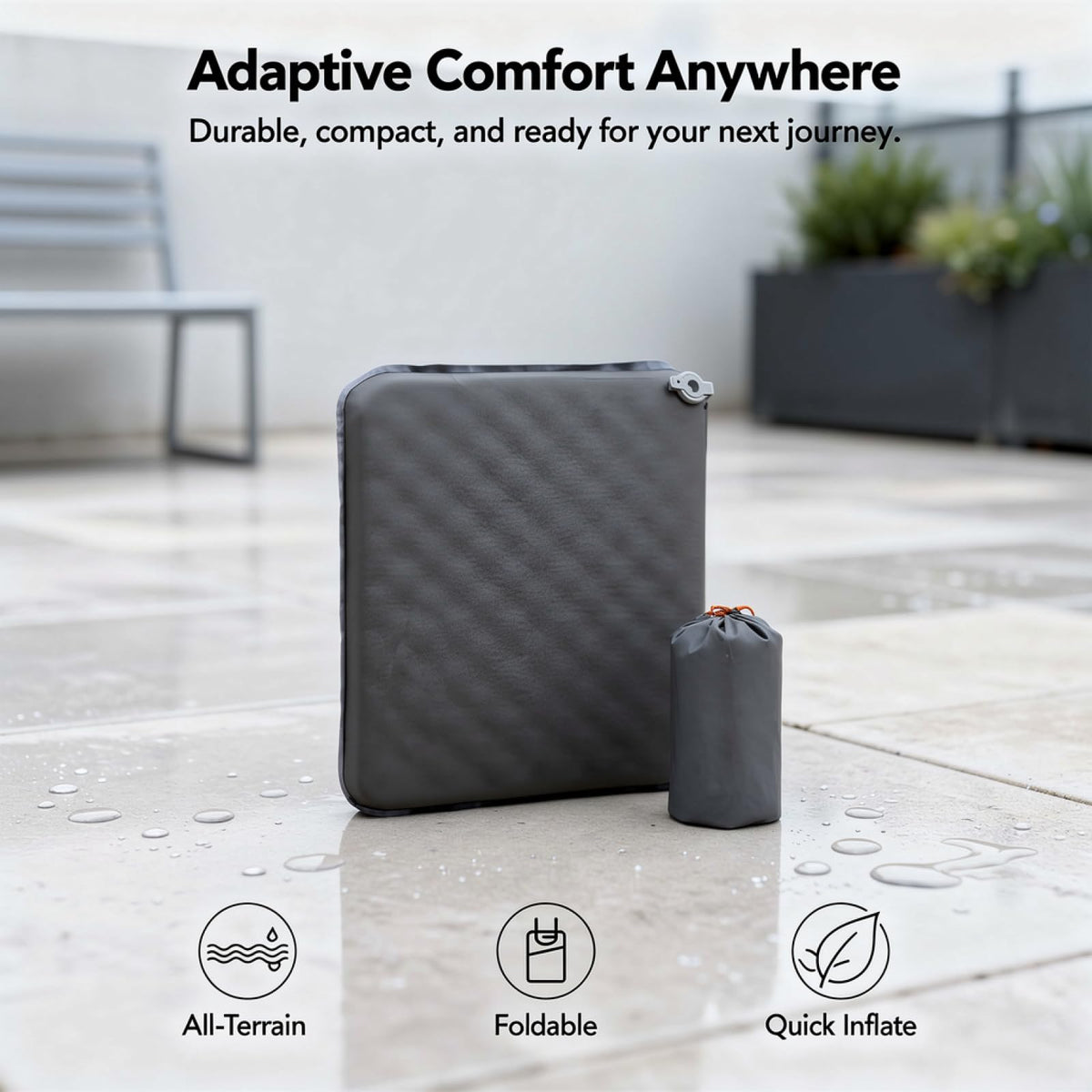 2 Pcs Inflatable Nylon TPU Seat Cushion Z8656