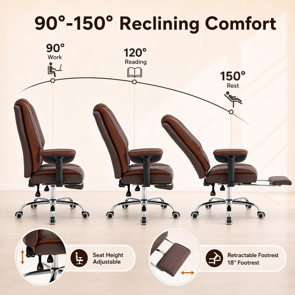 Big and Tall High Back Executive Office Chair with Foot Rest W815174