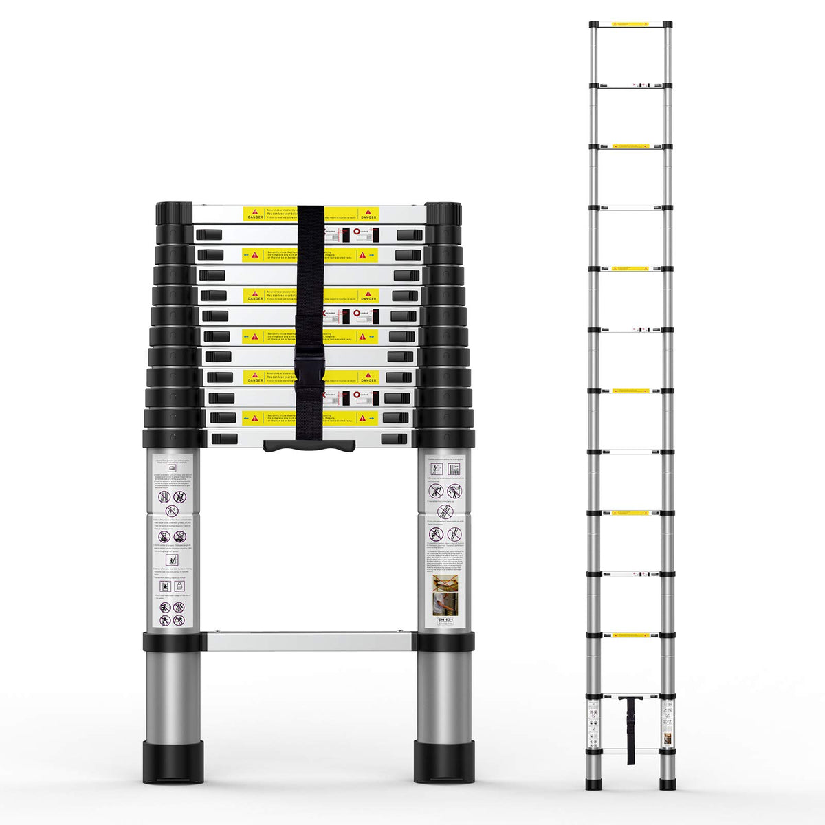Telescoping Extension Ladder 12.5FT Aluminum with Carry Bag J3338