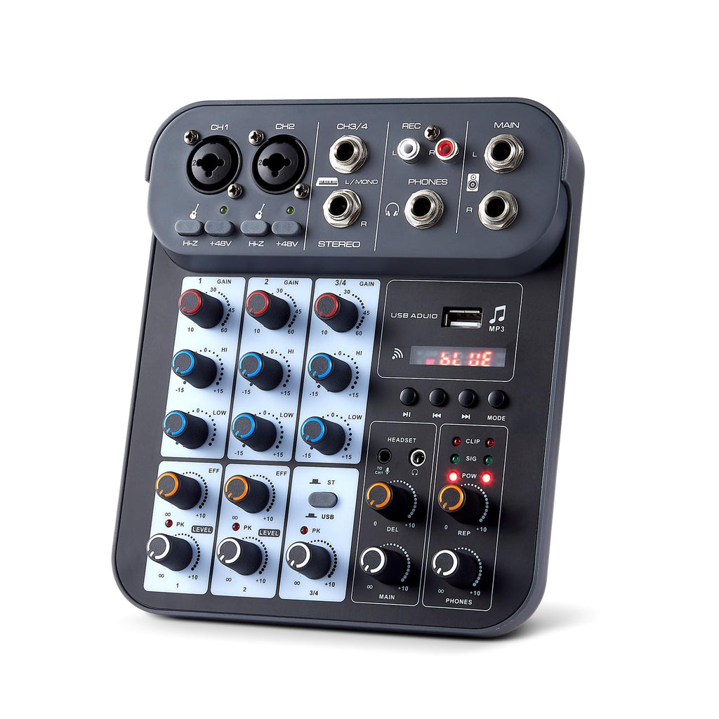 4 Channel DJ Audio Mixer with XLR 1/4" Interface O85266