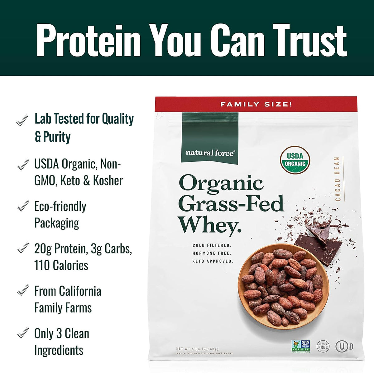Chocolate Whey Protein Powder, 5 lbs D7772