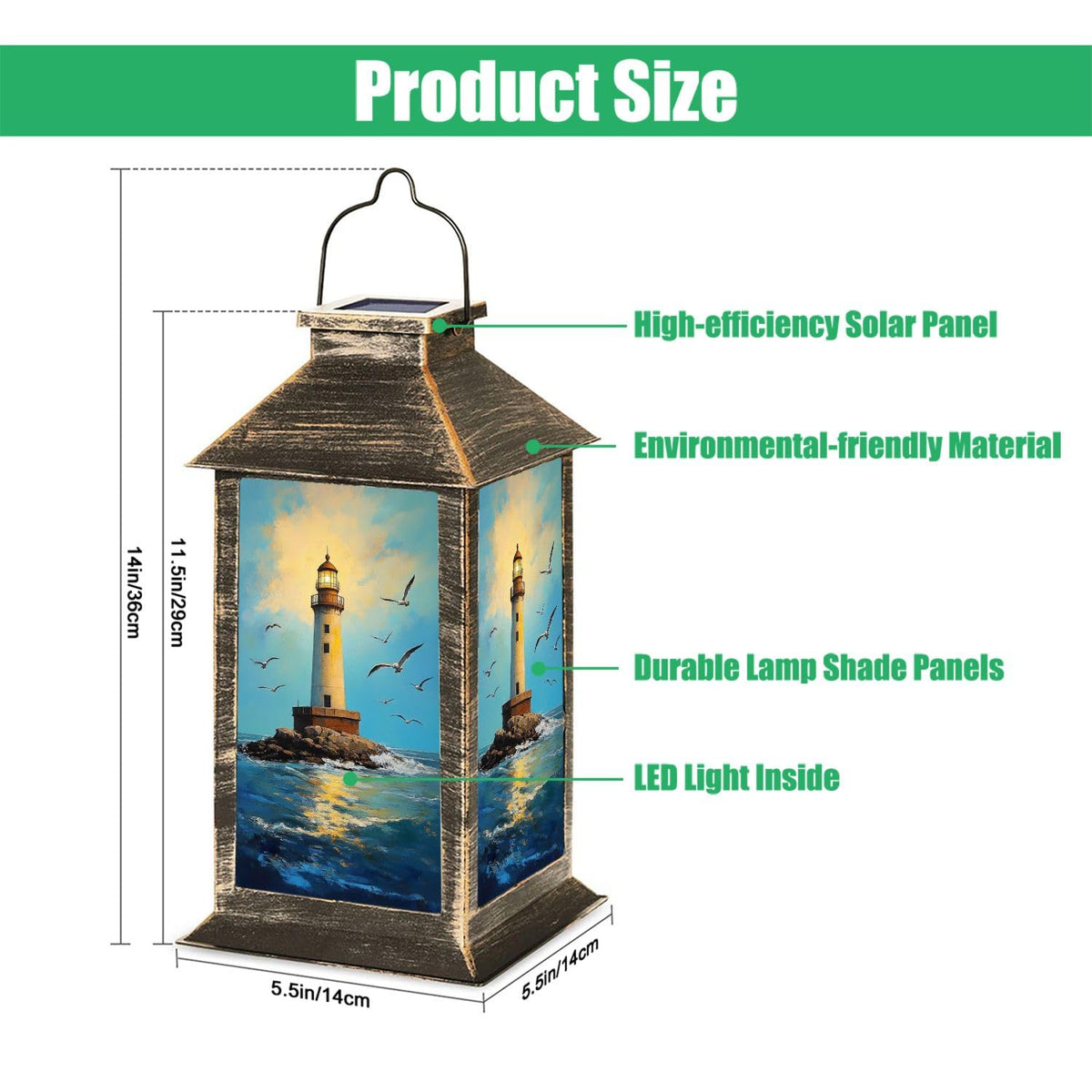 Waterproof Solar Powered Hanging Lantern N756777