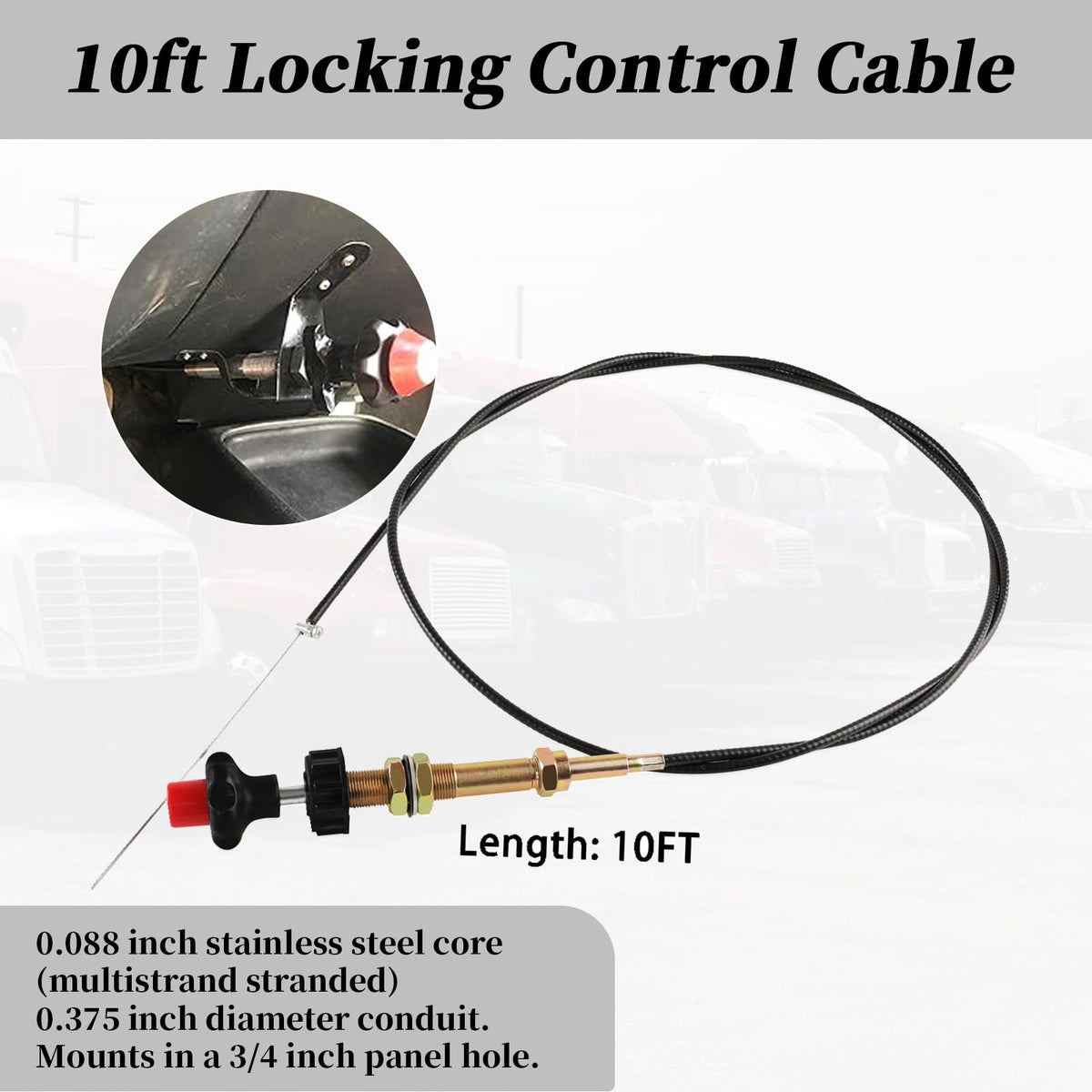 10FT Adjustable Locking Control Cable C24499