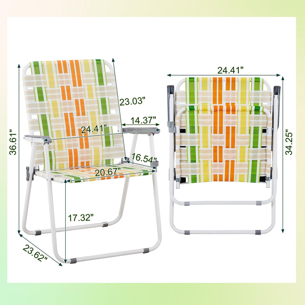 Oversized Webbed Folding Lawn Chairs 2 Pack J147