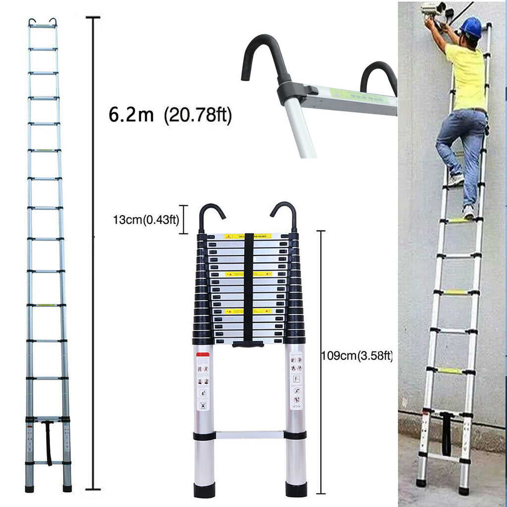 Telescoping Extension Ladder 20.34FT 330 Pound Capacity H5272