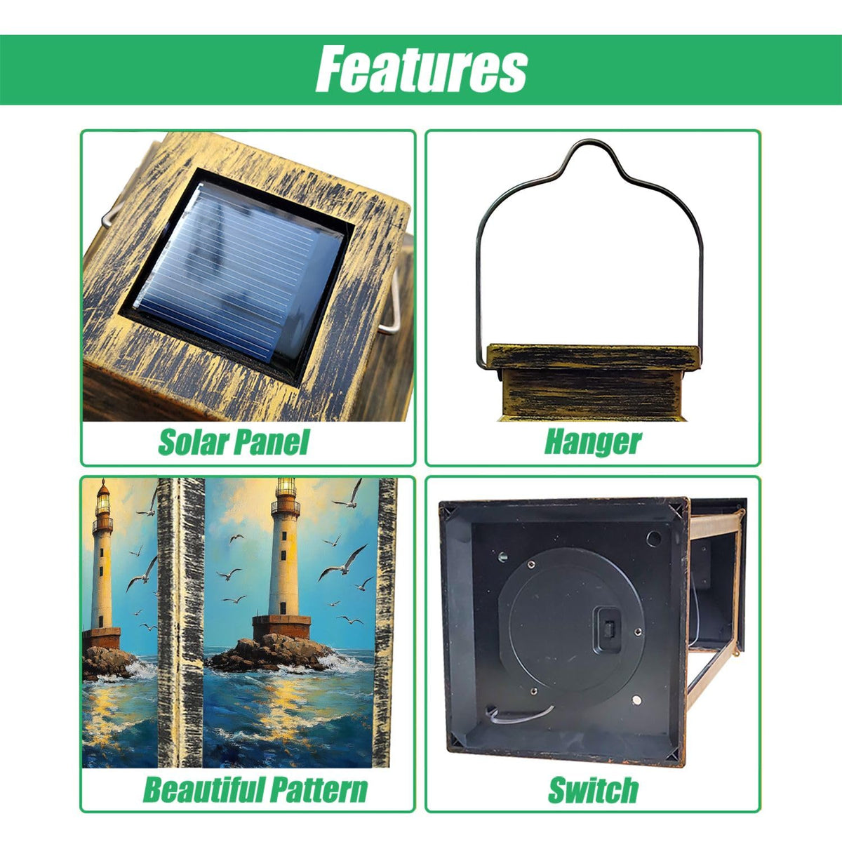 Waterproof Solar Powered Hanging Lantern N756777