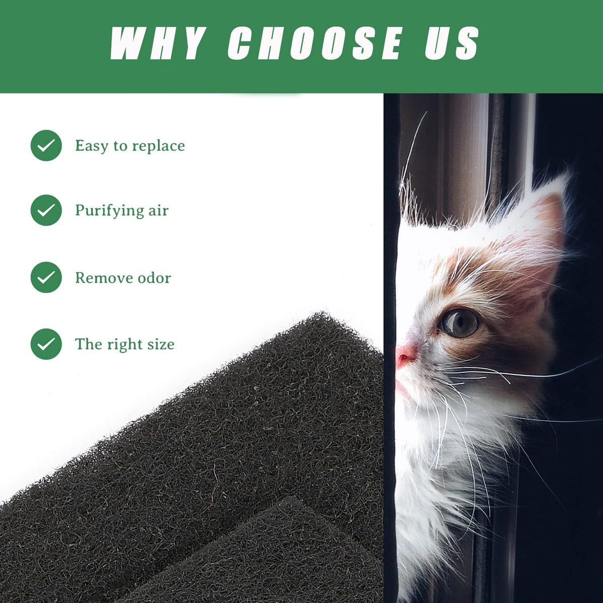 Activated Carbon Cat Litter Box Replacement Filters 4 Pack T66886