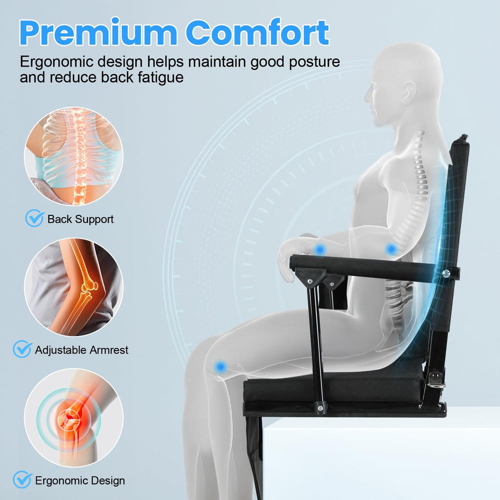 2-Pcs Folding Stadium Seat with Back Support & Cushion V4143