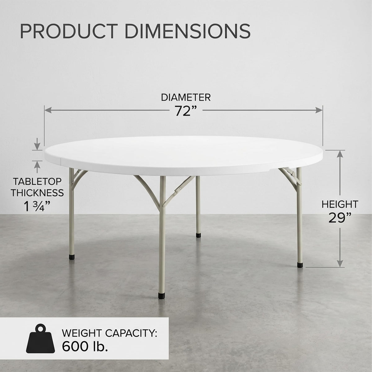 72-Inch Round Plastic Folding Tables 9-Pack G7178