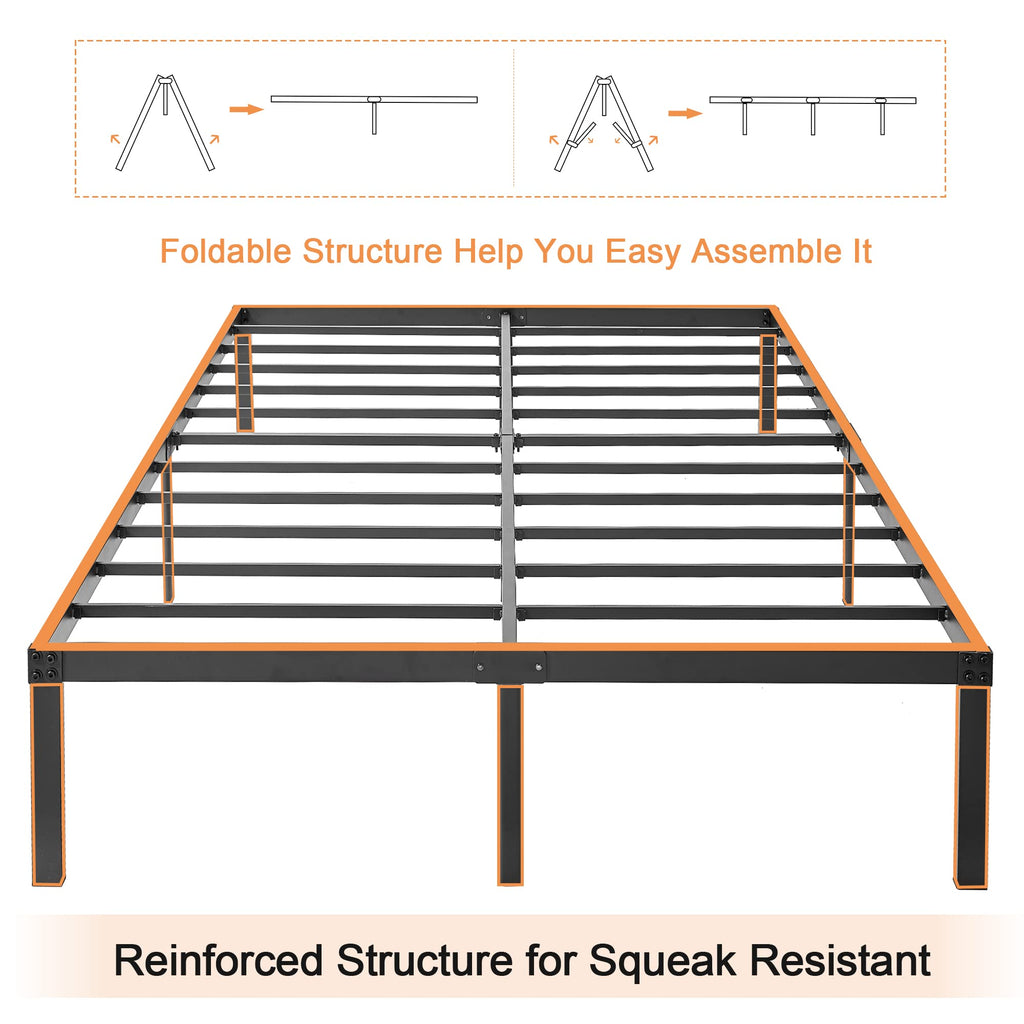 Queen Size Metal Platform Bed Frame F599242