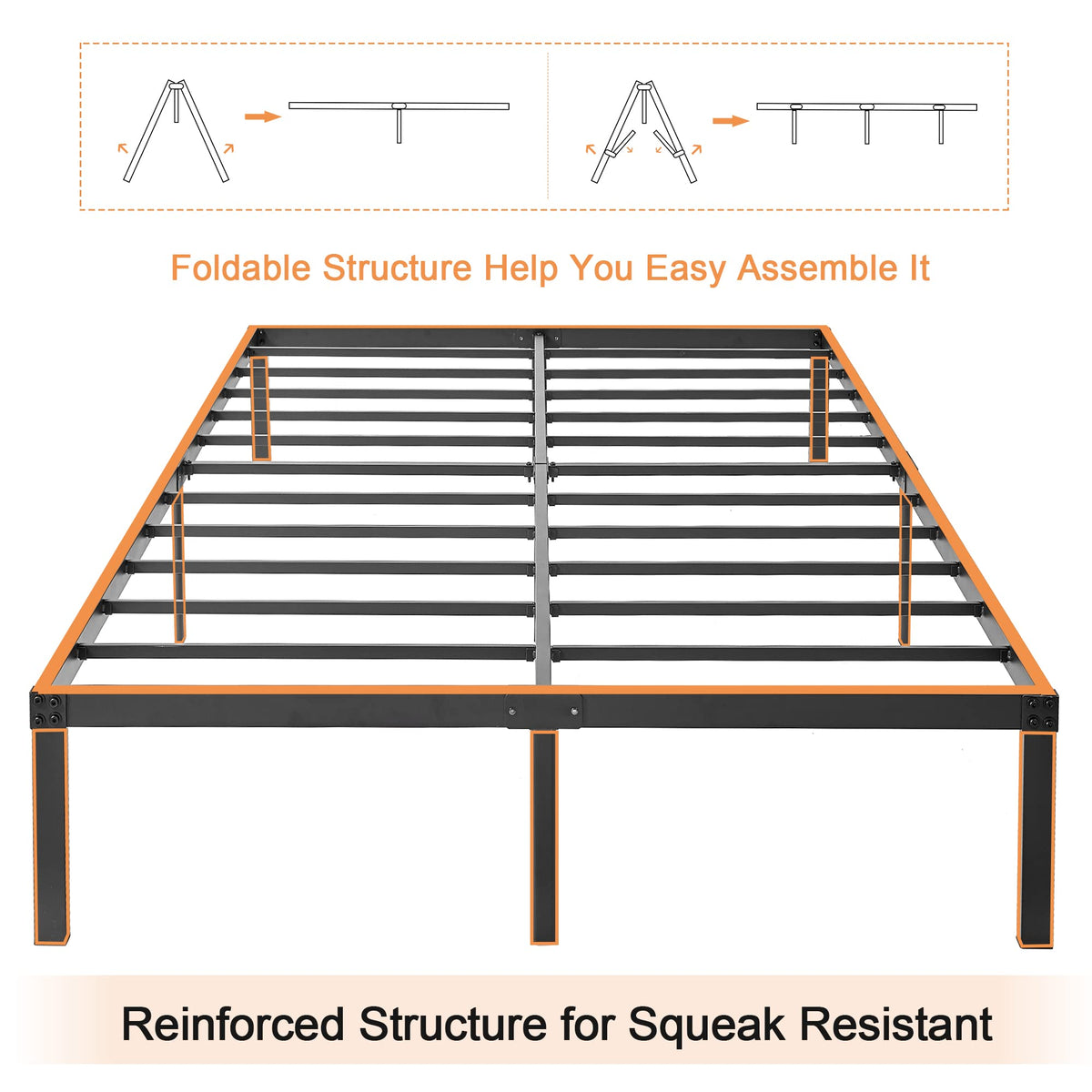 Queen Size Metal Platform Bed Frame F599242