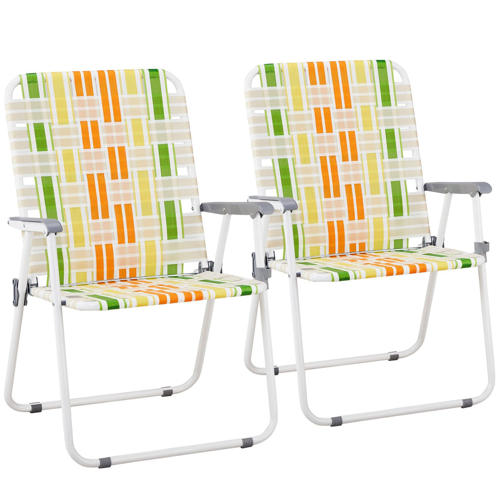 Oversized Webbed Folding Lawn Chairs 2 Pack J147