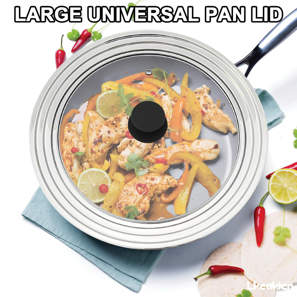 13 Inch Stainless Steel and Tempered Glass Pan Lid S38687