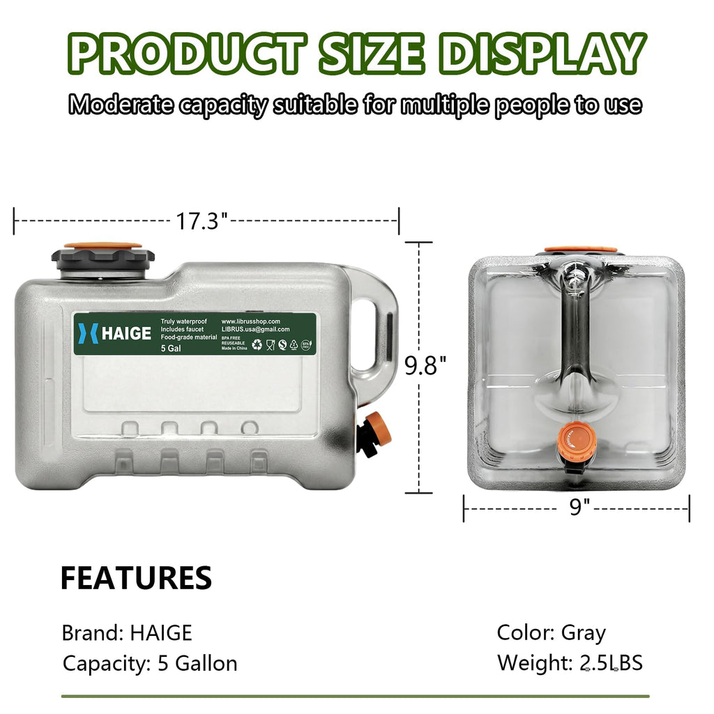5 Gallon BPA-Free Portable Water Jug with Spigot B5091