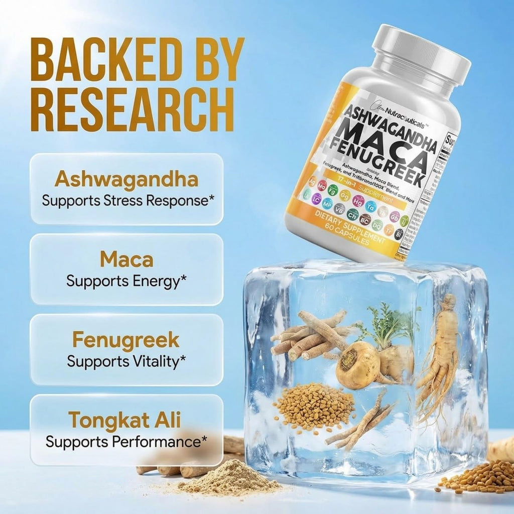 Ashwagandha Maca Root Fenugreek Tongkat Ali Ginseng Capsules K67931