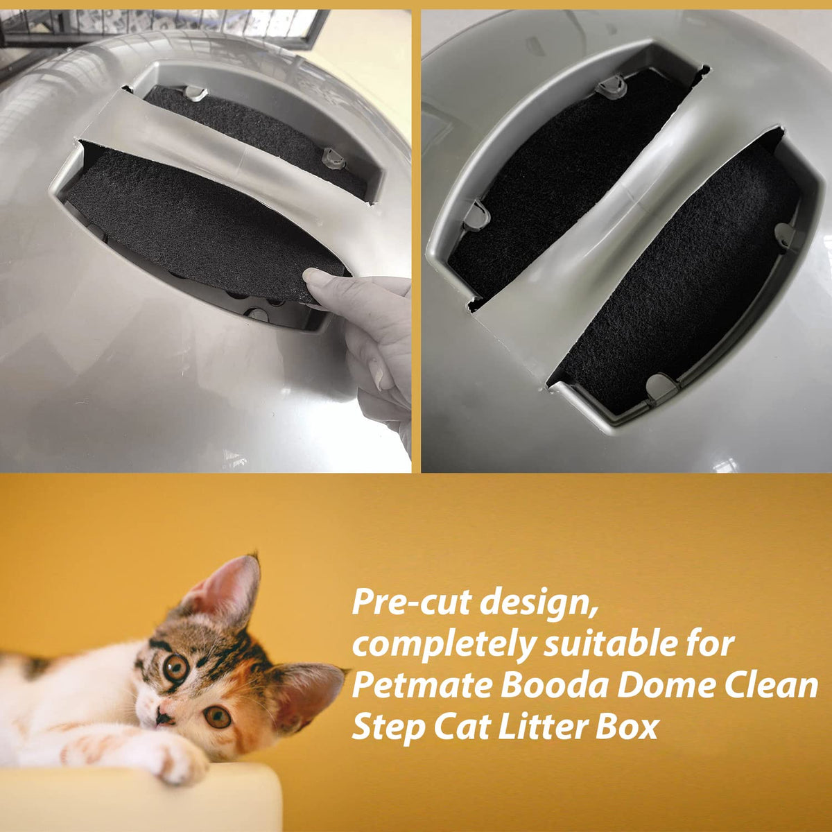 Activated Carbon Cat Litter Box Replacement Filters 4 Pack T66886