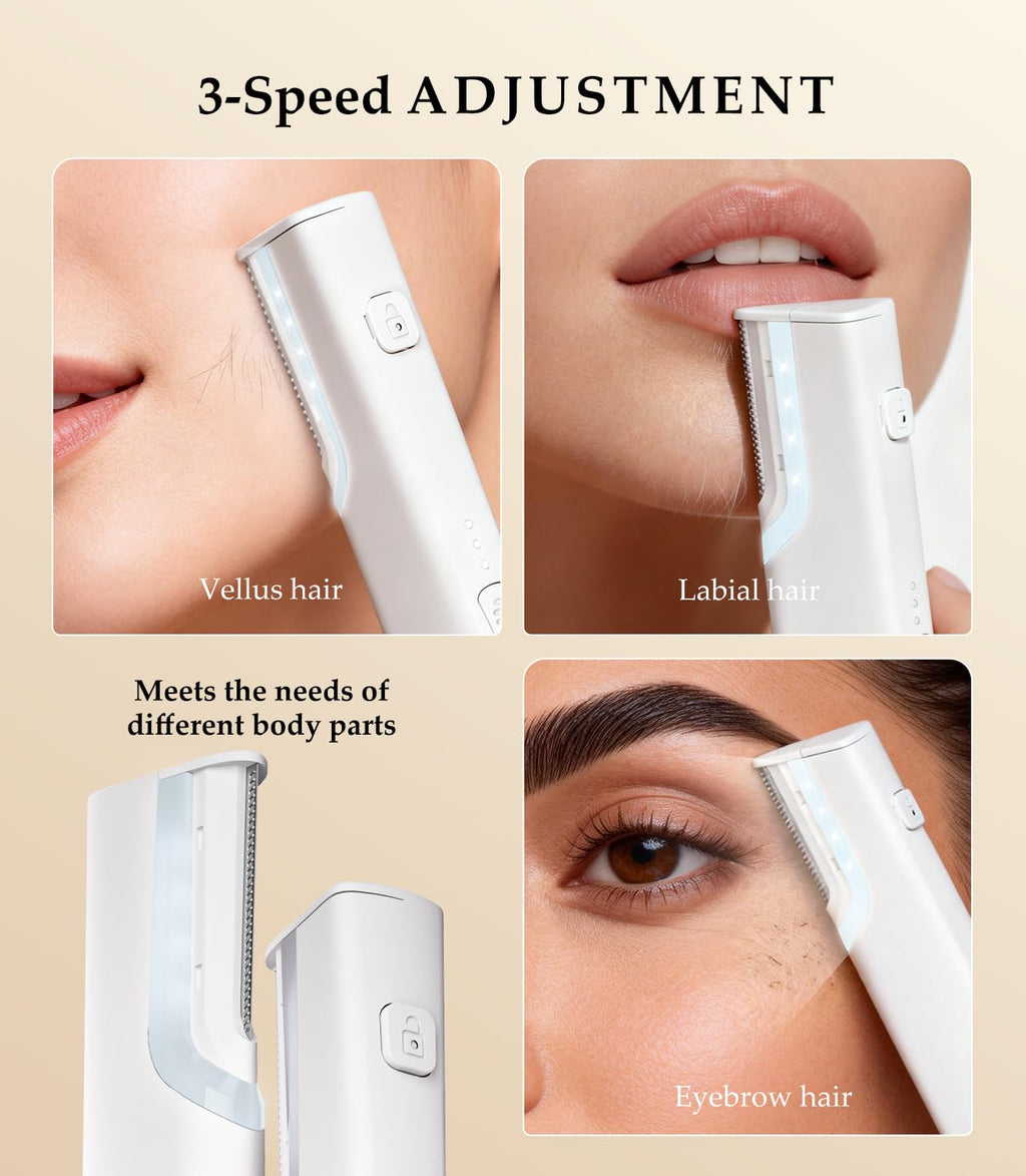 Rechargeable Dermaplaning Razor for Women Face with 10 Replacement Blades P9694