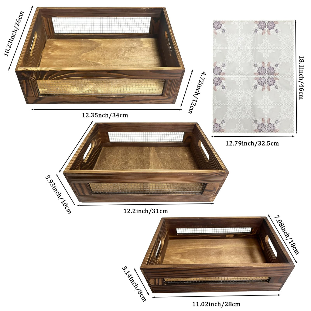 Set of 3 Wooden Nesting Crate A54145