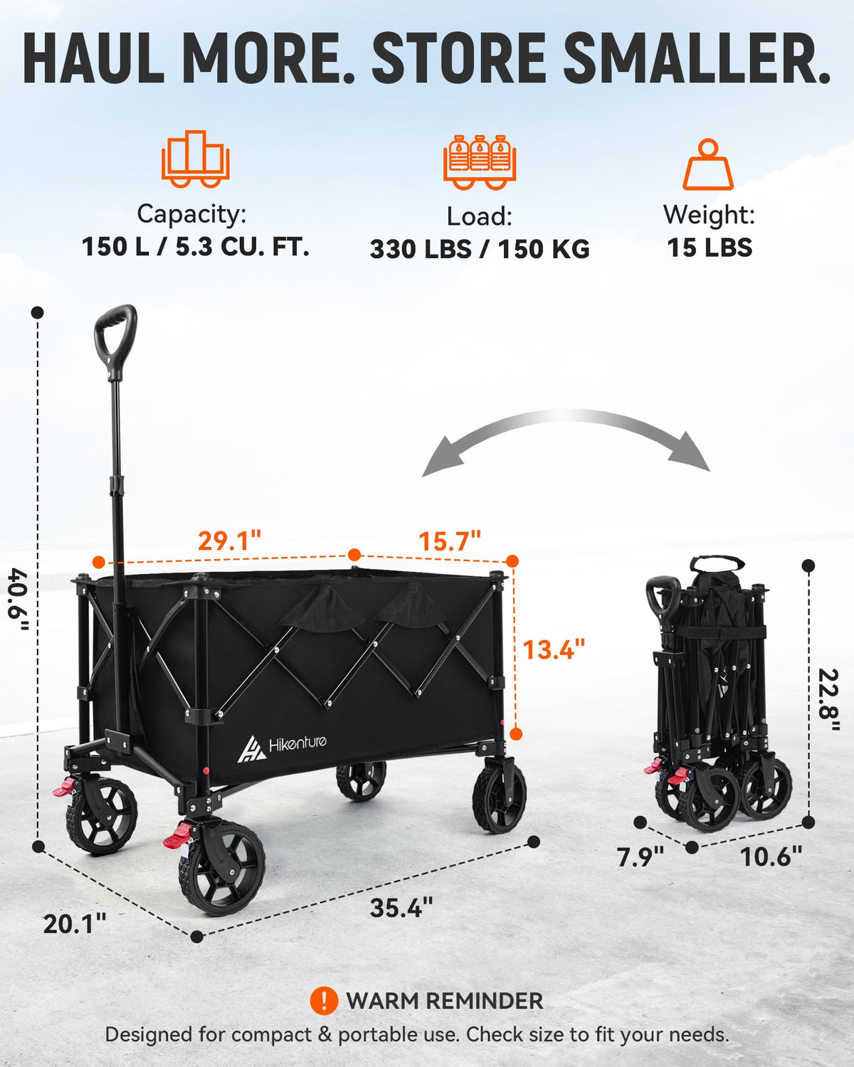 150L Foldable Heavy Duty Wagon T90771