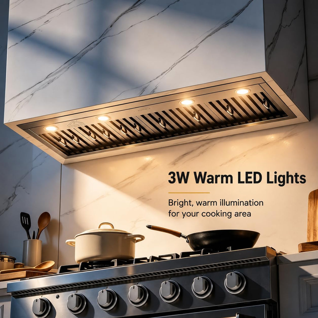 48 inch Stainless Steel Built-in Range Hood with Liner and Baffle Filter B79413