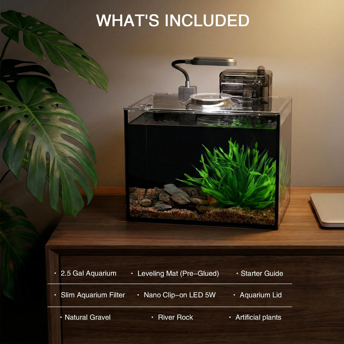 2.5 Gallon Aquarium Starter Kit with Light U961