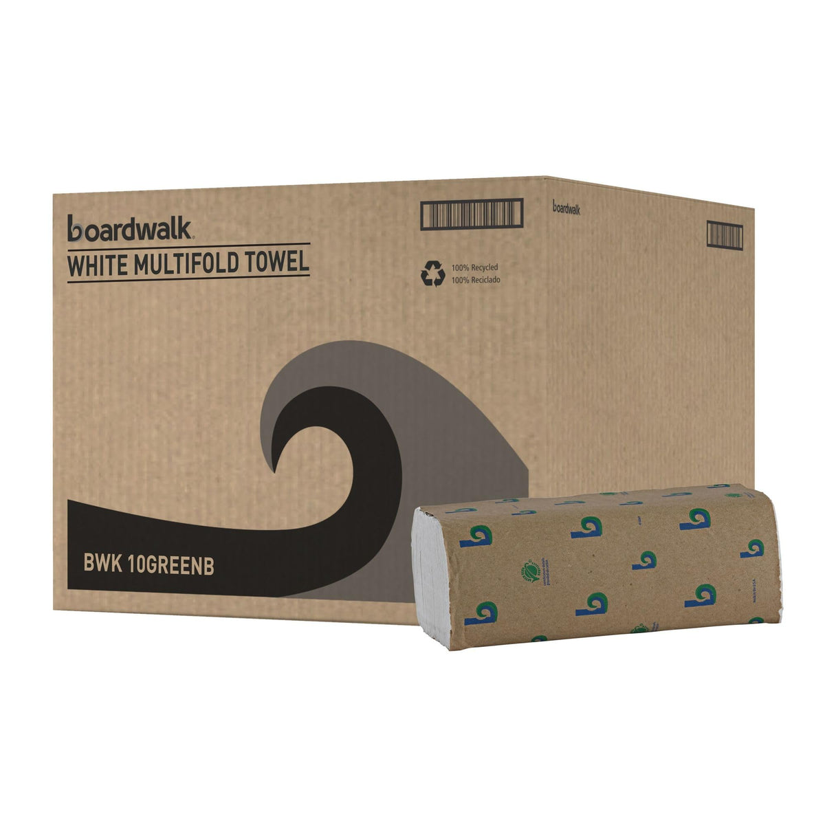 Green Multifold Towels, 250 per Pack, Case of 16 Packs E49555