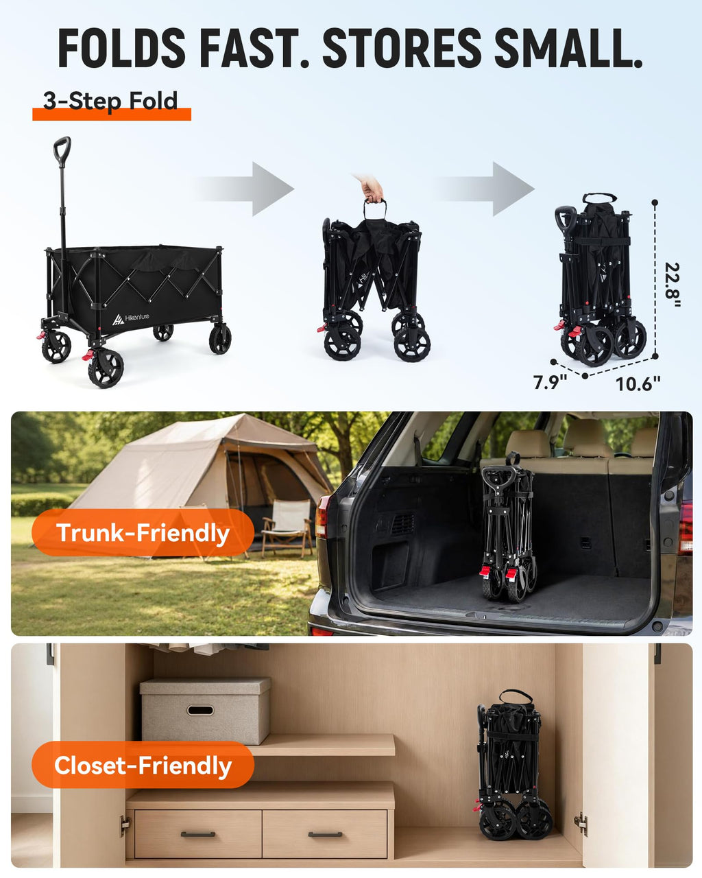 150L Foldable Heavy Duty Wagon T90771