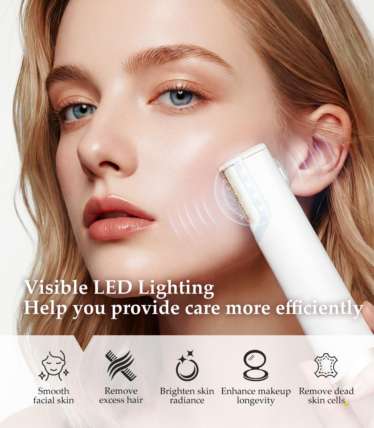 Rechargeable Dermaplaning Razor for Women Face with 10 Replacement Blades P9694