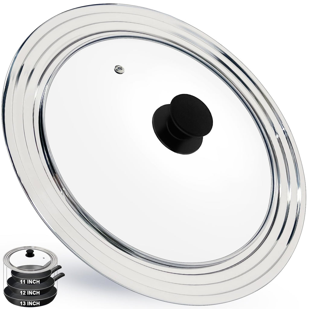 13 Inch Stainless Steel and Tempered Glass Pan Lid S38687