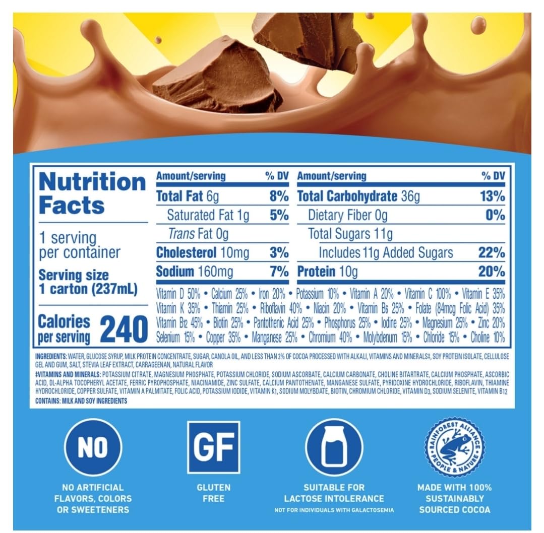 High-Protein Nutritional Shakes Milk Chocolate 8 fl oz 24 Ct A324