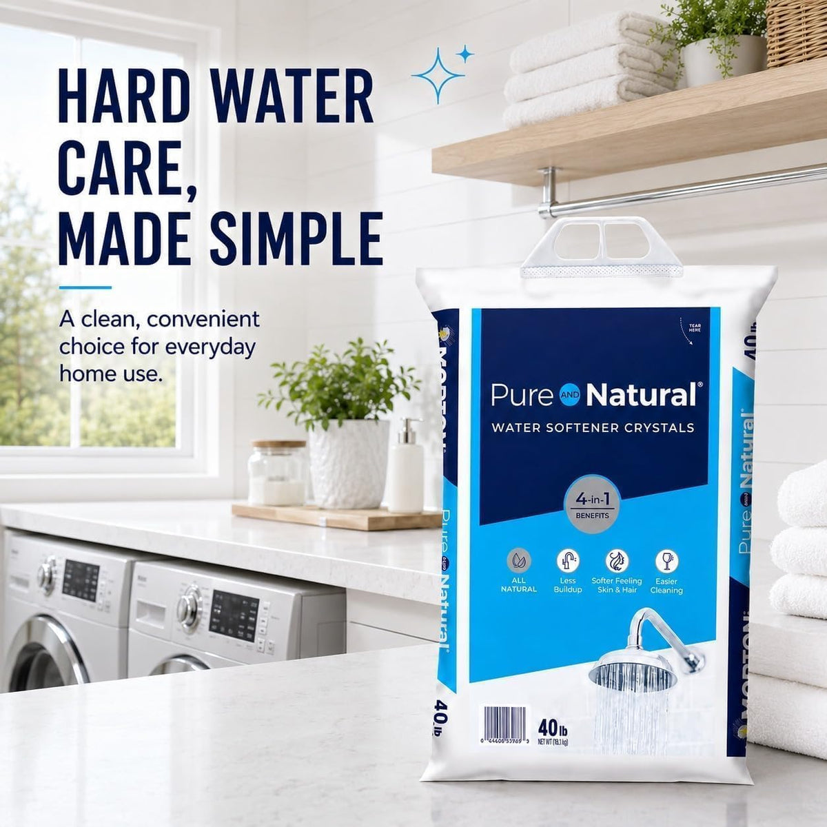 40 lb Pure Natural Salt Crystals Pack of 2 B7155