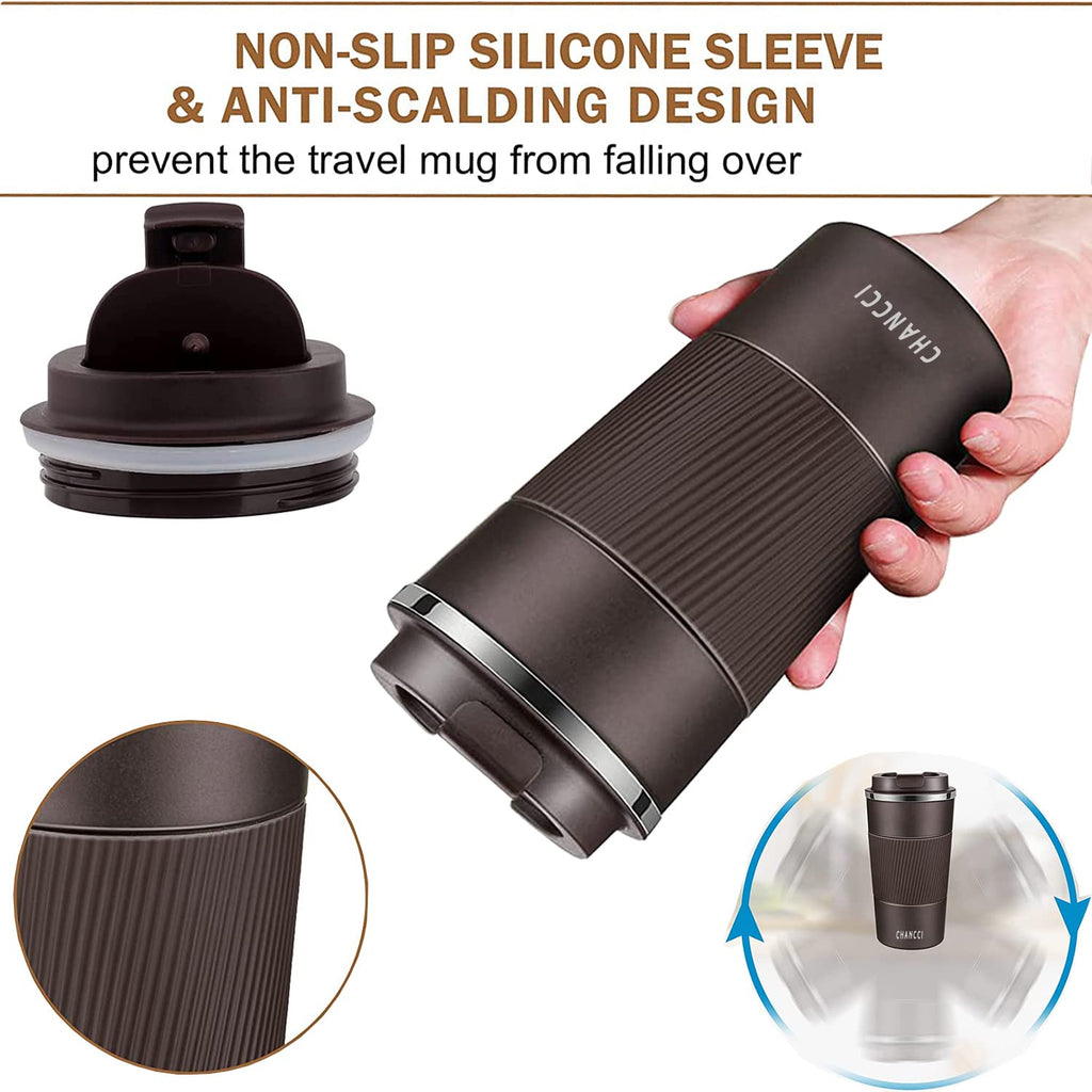 16 oz Insulated Stainless Steel Travel Coffee Mug with Screw Lid V169194