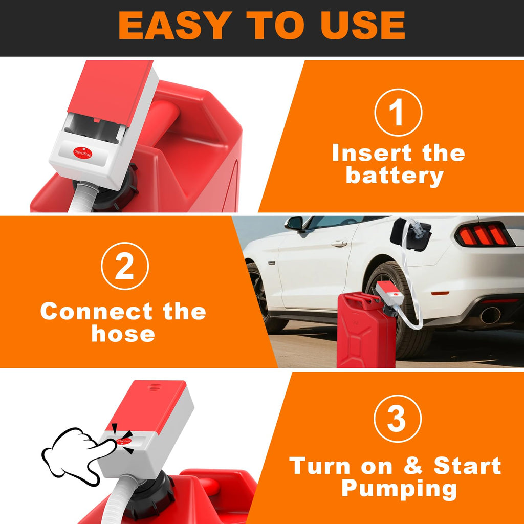 Portable Automatic Fuel Transfer Pump with Auto Stop Sensor and Hose V642