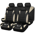 Waterproof Car Seat Covers Full Set Black and Beige T58229