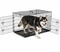 48 inch Folding Metal Wire Dog Crate with Double Door I614