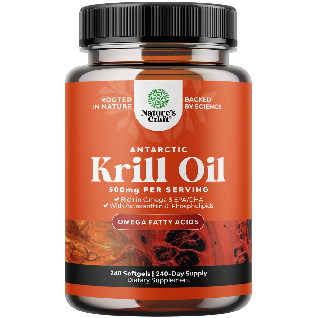 Krill Oil Softgels Omega 3 Supplement 240 Count Z480879