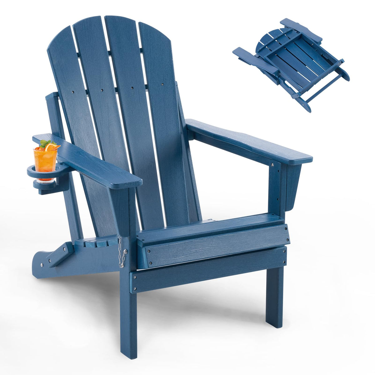 Folding Adirondack Chair with Cup Holders C550