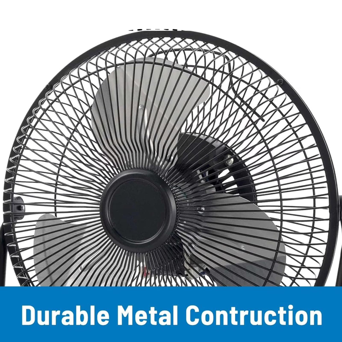 9 Inch 3 Speed Black Metal Floor Fan R200