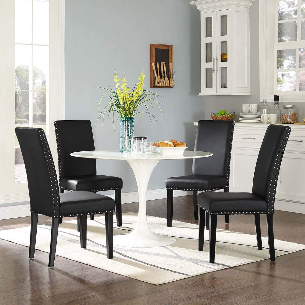 Black Faux Leather Dining Chairs X904936