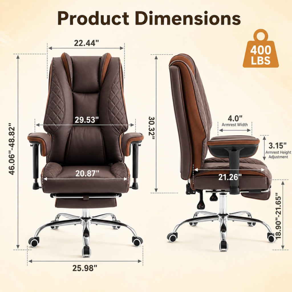 Big and Tall High Back Executive Office Chair with Foot Rest W815174