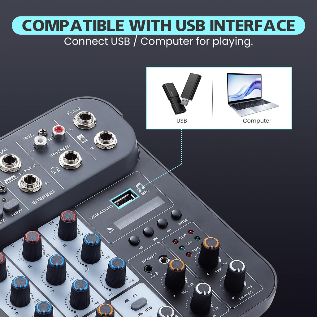 4 Channel DJ Audio Mixer with XLR 1/4" Interface O85266